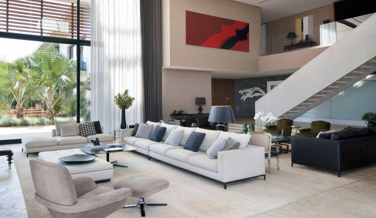 Гостиная с диваном Minotti Andersen, Сан-Паулу